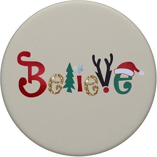 Miniatura 3 de Bonito árbol de Navidad copo de nieve de Papá Noel sombrero de reno creencia  PopSockets agarre y soporte para teléfonos y tabletas