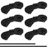Exircy 6 Pieces Trampoline Net Connection Rope, 16 Feet Each, 0.2 Inch Thick Black Tie Down Rope Replacement Parts Long Safety Trampoline Net Cords for Enclosure Nets