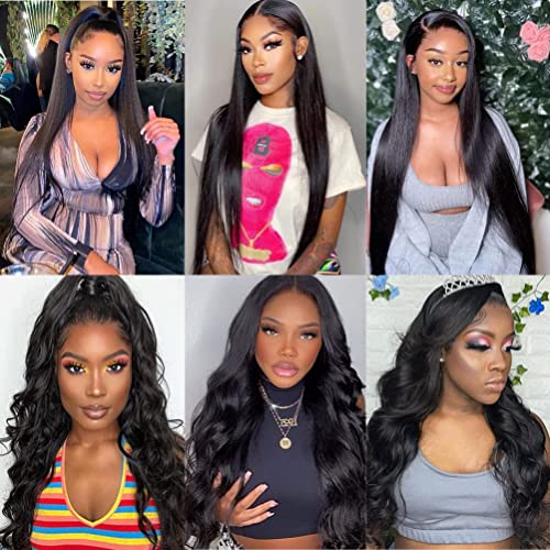 Lace Front Wigs Human Hair Straight 13X4 Hd Transparent Lace Front Wig Human Hair Pre Plucked With Baby Hair 150% Density Brazilian Virgin Lace Frontal Wigs For Black Women Natural Color 18 Inch #TOP4