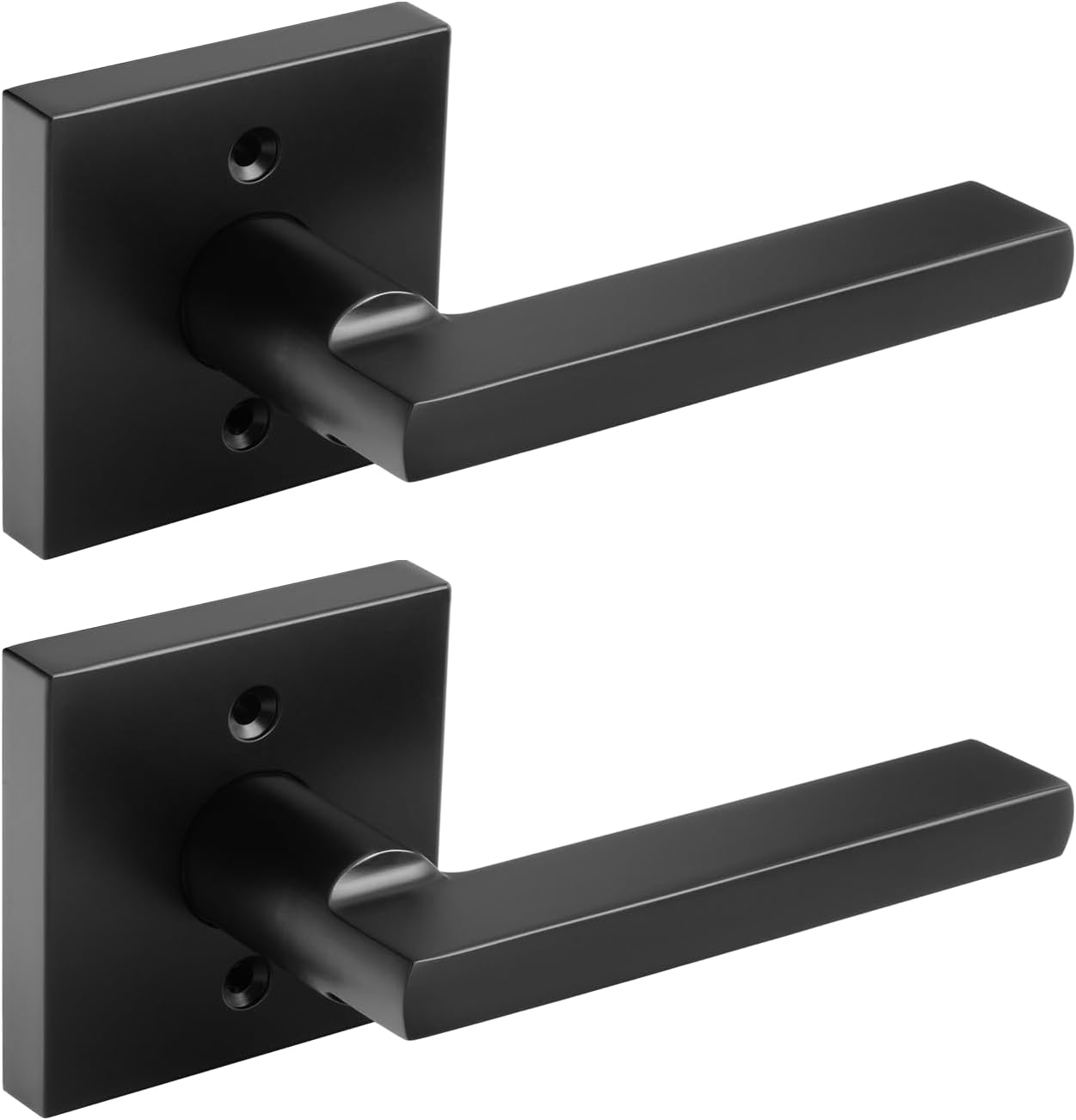 Haidms Matte Black Dummy Door Handles, Half No-Turning Dummy Handles for Closet Doors, Zinc-Alloy Single-Sided Door Locks (2 Pieces/1 Pair) 1 Pack Dummy Black