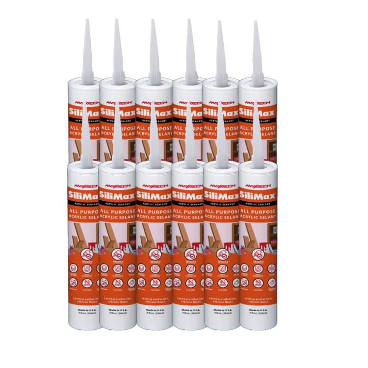 Painters Caulk for Home Improvement – Painters Acrylic Caulking White – Latex Paintable Caulk – 9.5 fl oz Cartridge (12-Pack, 12, Count)