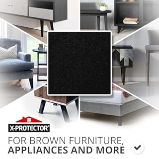 X-Protector Premium Felt Furniture Pads - 20 PCS 6 x 1/2" - Black Rectangular Pads with Tenacious Adhesive - Protects Hardwood, Laminate & Tile Floors