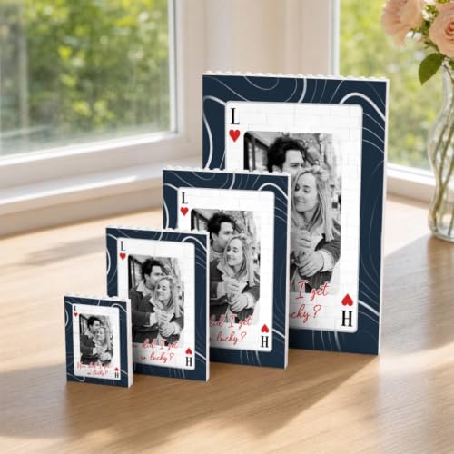 Lucky To Love You - Personalized Custom Rectangle Building Brick Blocks, King and Queen Custom Couples Photo How Luck We are - Personalized Photo Rectangle Building Brick, Romantic Gift for Couple - Image 2