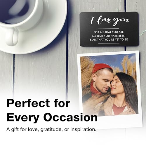 I Love You Wallet Card – Engraved Keepsake for Him or Her, Durable Metal Wallet Insert, Sentimental Love Note for Anniversary, Birthday, or Any Occasion3