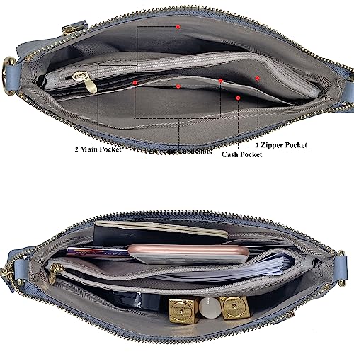 Image of Beurlike Leather Wristlet Wallet Clutch Purses For Women Small Crossbody Phone Bags