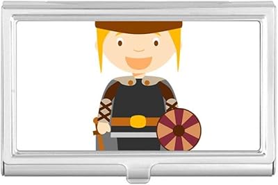 Sweden Viking Cartoon Business Card Holder Case Pocket Box Wallet