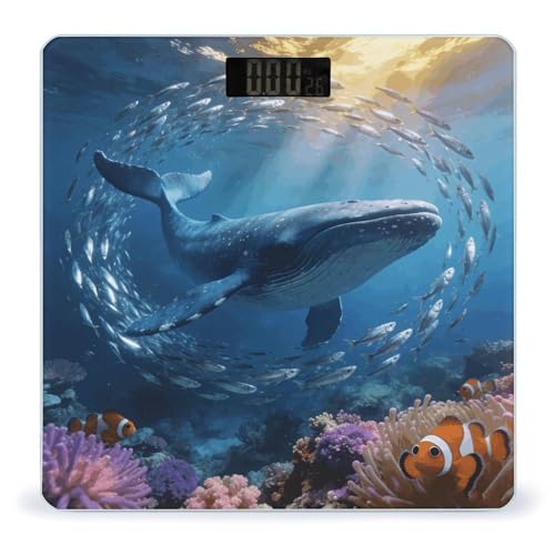Báscula Digital de Baño con Diseño Oceánico y Pantalla LCD miniatura 1