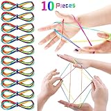🌈【Juguetes Divertidos】Puedes usar estos juguetes de cuerda arcoiris para diseñar una variedad de patrones diferentes.Más de 40 formas interesantes,Brindarte horas de diversión clásica.La cuerda de dedo se puede usar como regalo.Comparte la felicidad con amigos.