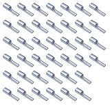 40pcs Tinned Pure Copper Non Insulated Flat Pin Terminal Naked Needle Connector for Copper Tube Flat Pin Terminals (0.63 Inch (16mm))