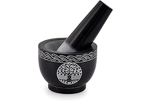 Samhita Tree of Life Premium Mortar & Pestle Stone