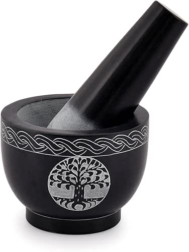 Samhita Tree of Life Natural Stone Mortar & Pestle Mortar