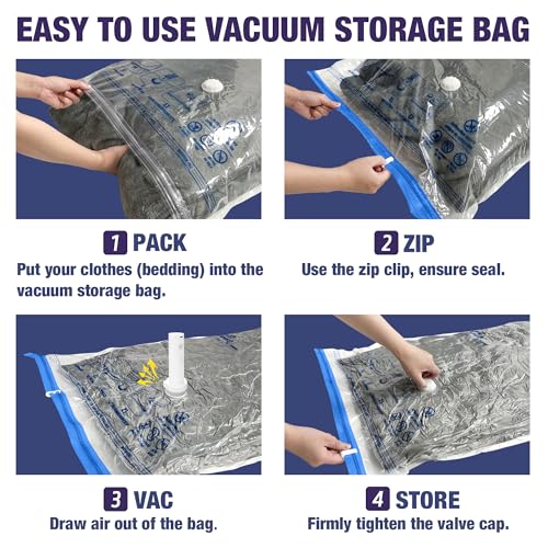 Image of Travel Vacuum Bags with Electric Pump, Vacuum Travel Bags for Luggage and Suitcase, Clothes Clothing, Medium 10 Pack
