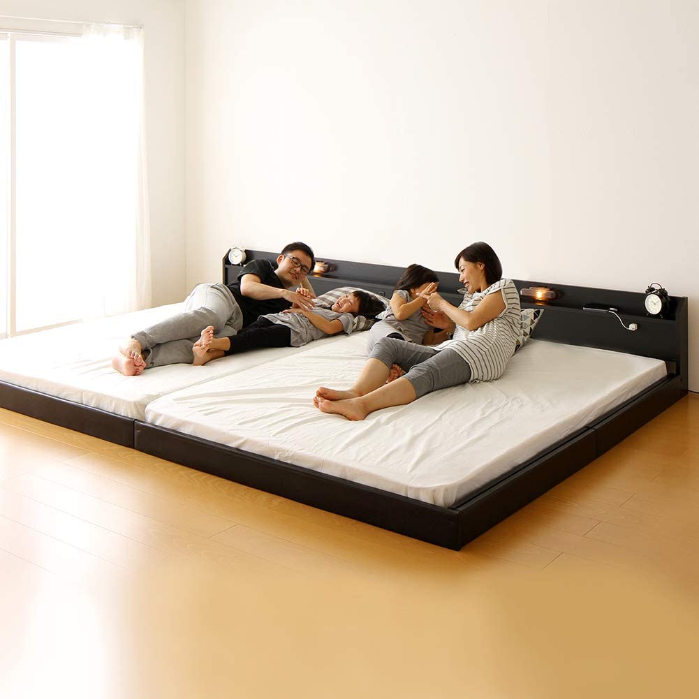 Amazon | ベッド ワイドキング280cm（ダブル+ダブル） 連結 ポケット