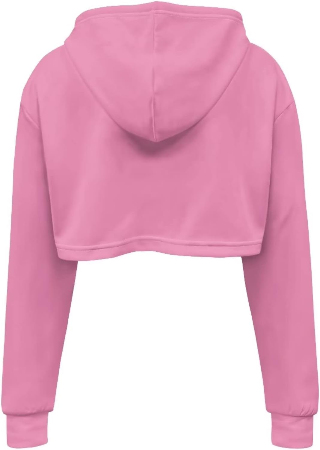 Ystardream Drawstring Crop Top Hoodies Casual Long Sleeve Hooded Sweatshirt Women