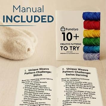 Funalya 21-Hook Darning Loom with Manual for Jeans, Socks, Sweater