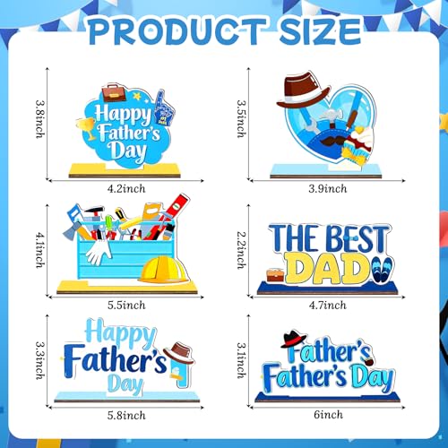 6 Pcs KSKSPE Father’s Day Decorations, Father's Day Party Supplies for Home Table Mantel Decor,Father's Day Decor for Dad by KSKSPE - Used condition - Image 2
