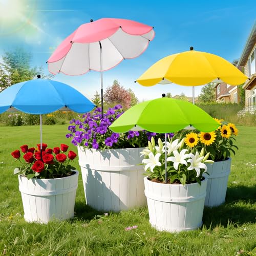 4/6 Pcs Plant Umbrellas for Outdoor Plants Potted Garden Bedst Umbrella Shade with Adjustable Angle to Defend Plants from Direct Sunlight