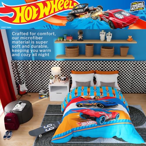 Image of Franco Kids Bedding Super Soft Microfiber Reversible Comforter, Twin /Full, Hot Wheels