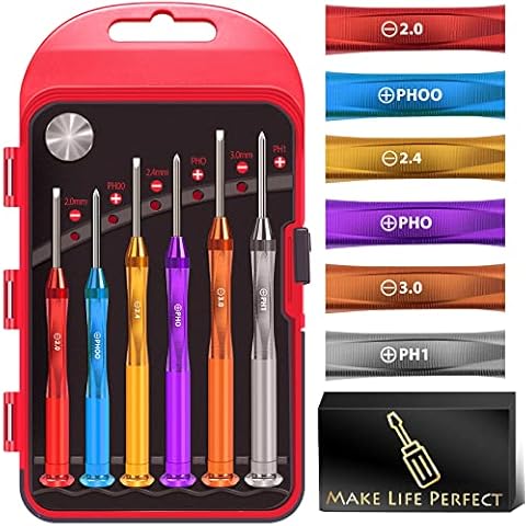 6PC Magnetic Small Screwdriver Set - Flathead and Phillips Micro Head Mini Screwdriver Set Precision CRV Eyeglasses Watches Electronics Computer Repair Kit Cool Gadgets Tool Gifts for Men Cover