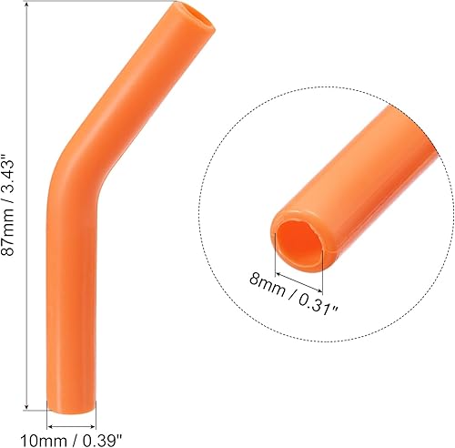 Miniatura 2 de uxcell 8 puntas de popote de silicona, punta de codos de paja de silicona, fundas de paja de metal suaves y reutilizables para popotes de acero