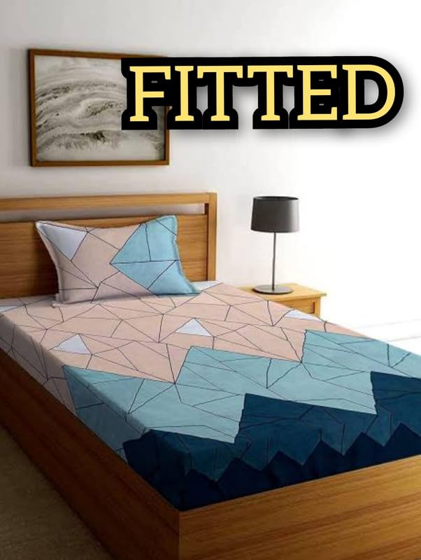 Geeta Presents® 100% Cotton 160 TC Wrinkle Free Printed Single Bedsheets with 1 Matching Pillow Cover, (60X90 Inches, 4 X 6 Feet A673-image-16