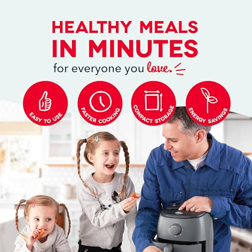 Image of Dash Tasti-Crisp Air Fryer - AirCrisp Technology - Compact Design with Adjustable Temperature Control - Nonstick Fry Basket & Auto Shut-Off Feature - 2.6 Quarts - Cool Grey