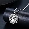 Midir&Etain St Christopher Necklace for Men Women 925 Sterling Silver Saint Christophers Medal Necklace Protection Pendant Necklace Religious Jewellery Gifts for Son Boyfriend #3