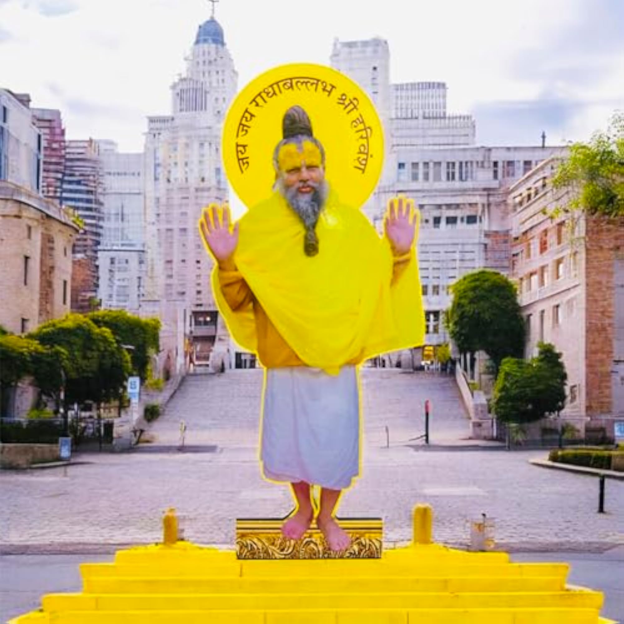 Hindu Saint Premanand ji Maharaj Decorative Wooden Cutout