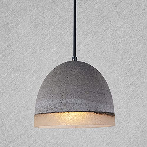 Lámpara colgante de resina y metal con acabado premium tipo cemento industrial nórdico