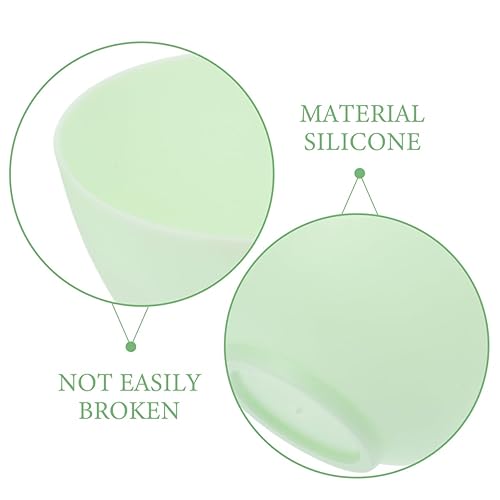 Miniatura 4 de Juego de 3 tazones de silicona verde para mezclar Cuencos faciales anticaídas para máscaras faciales, cuidado de la piel y almacenamiento de