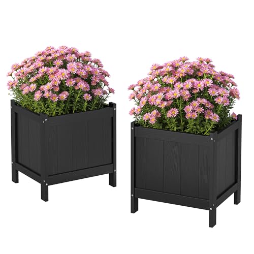 LUE BONA Outdoor Plant Pots Set of 2, 13.7" x
