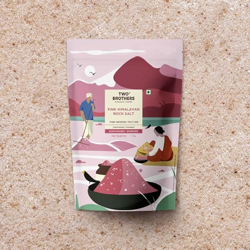 Image of Two Brothers Organic Farms Pink Himalayan Rock Salt (1KG) Naturally Rich in Minerals | Unprocessed, Additive-Free Salt Packed with Iron, Copper, Zinc & Manganese | A Healthier Alternative for Cooking