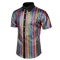 Chemise à Paillettes Pour Homme - Costume Des Années 70 Et 80 - Boule