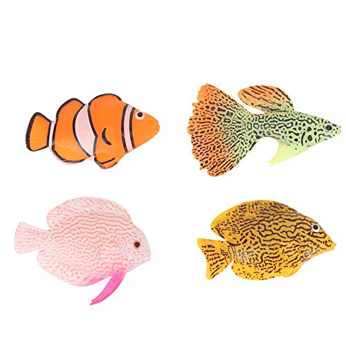 Ueohitsct 4PCS Aquarium Fish Tank Luminous Silicone Artificial Fake Fish Landscape Ornament Decoration Ac - Image 6