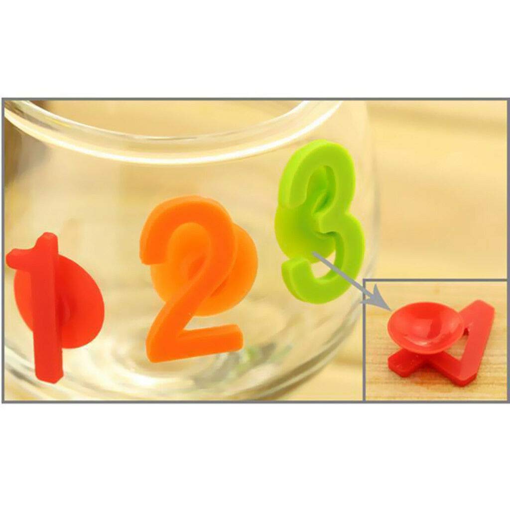 Ketsicart 14Pcs Number Wine Glass Charm Drink Marker Party Bar Cocktail Tag Clings WHT