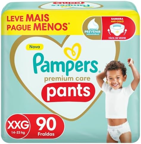 Fralda Pampers Premium Care Pants Tamanho XXG, Fácil de Vestir, 9...