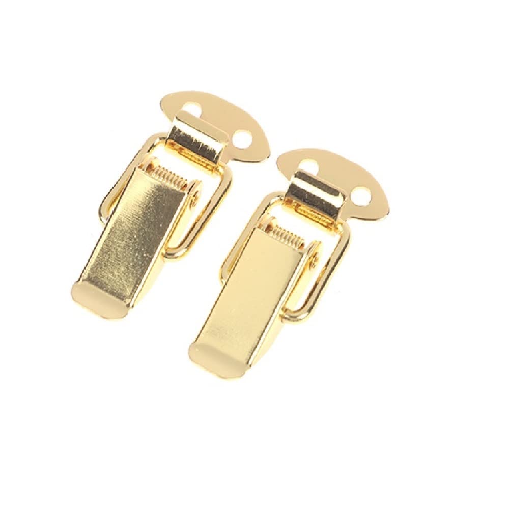 BOYALE 2PCS Snap Lock Toggle Latches Spring Loaded Clamp Clip Case Box Latch Catch Toggle Tension Lock Lever Clasp Closures Crate Lock (Color : Gold)