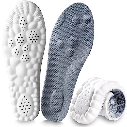 Image of 4D Cloud Insoles for Men and Women, Arch Support Insoles, Memory Foam Insoles, Shock Absorption and Cushioning Sports Shoe Insoles for Foot & Joint Support (XL Men 9-11 | Women 11-12, Gray)