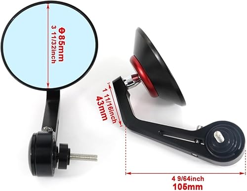 Miniatura 5 de Motocicleta Cafe Racer Bar extremo espejo mango barra retrovisor espejos laterales para Suzuki SV1000 S 2003 2004 2005 2006 2007