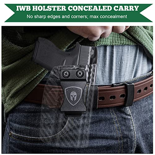 Glock 26/27/33 Holster, Iwb Carbon Fiber Kydex Holster Fit: Glock 26 Gen (3-5) & Glock 27/33 Gen (3-4) Pistol, Inside Waistband Concealed Carry Holster, Adj. Cant & Posi-Click Retention, Right Hand #TOP5