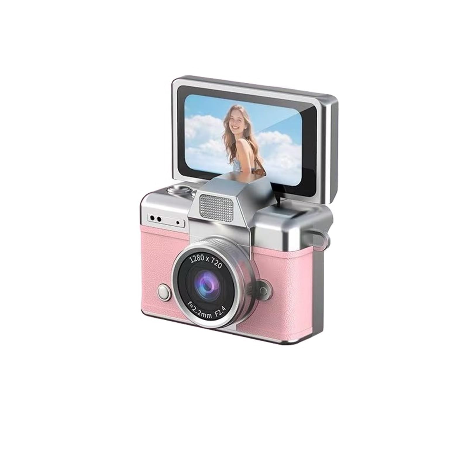 Retro Style Mini CCD Camera with Flip Screen & Neck Strap, Portable Sports Camera for Outdoor Travel Vlogging Photography Gift-picture-26