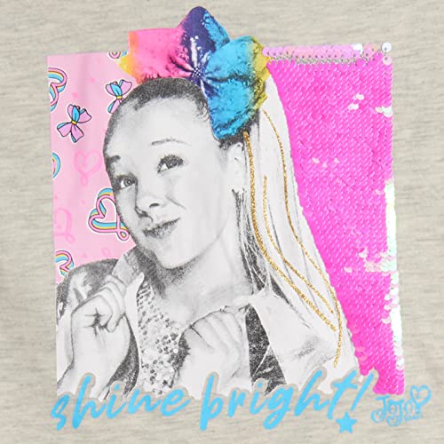 Jojo Siwa Big Girls Sequin Ruffle Fashion Hi-Lo Graphic Short Sleeve T-Shirt White 7-8 #TOP1
