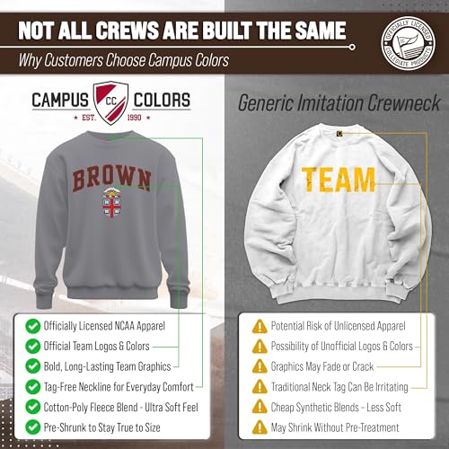 Image of NCAA College Sweatshirt Fleece Crewneck Pullover for Men and Women | Officially licensed NCAA college gameday crewneck pullover - 9 oz fleece lined sweatshirt with arch and logo design