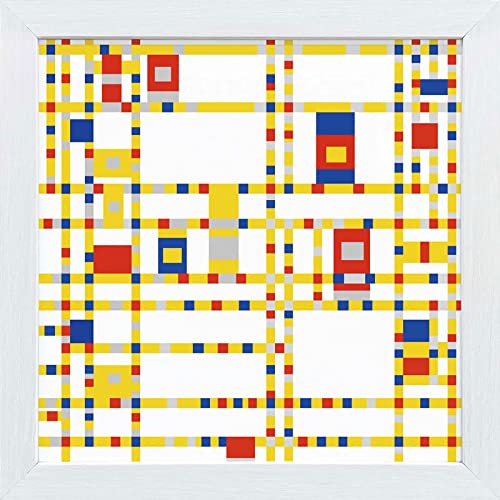 JHA 絵画 アート額絵 世界の名画 モンドリアン「ブロードウェイ・ブギウギ」&ホワイトフレーム