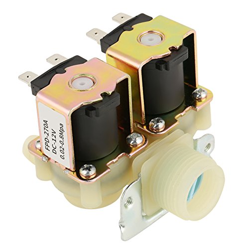 Électrovanne Plastique Normalement Fermée, 12V DC, DN20, Double Tête, pour Distribution d'Eau, 7 x 6,5 cm, Température 0-40°C