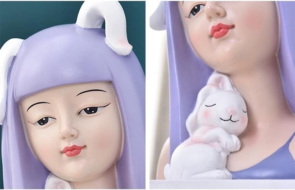 Sculpture Bust Handmade Resin Character Sculpture Girl Animal Decoration