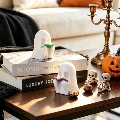2Pack 3D Printed LED Reading Ghost Halloween Decorations Indoor - image 4