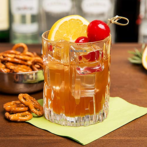 Image of SYANKA Italian Premium Old Fashioned Glass Whiskey Glasses Set of 4, Clear, 310 ml, Drinking Whisky Glass