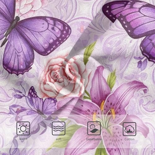 Toddler Girl Panties, Purple Butterflies Cotton Girls Underwear, 2T–8 Years3