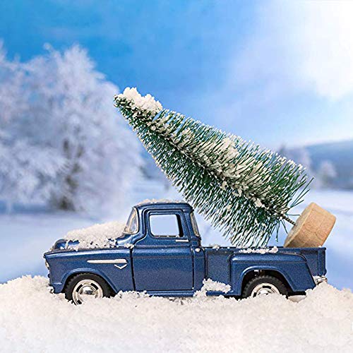 Yahpetes Miniature Christmas Tree 6 Pcs Pine Trees Sisal Trees Snow Frost Ornaments With Wooden Bases For Miniature Scenes, Christmas Crafting And Designing, Mixed Size #TOP6